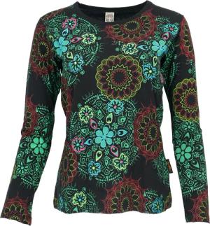 Guru-Shop Longsleeve Besticktes Langarmshirt Hippie chic