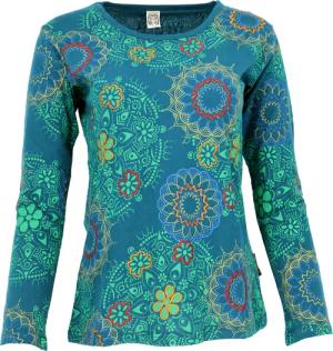 Guru-Shop Longsleeve Besticktes Langarmshirt Hippie chic