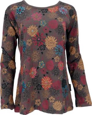 Guru-Shop Longsleeve Besticktes Langarmshirt Hippie chic