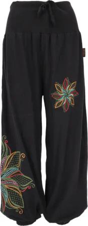 Guru-Shop Relaxhose Weite Pluderhose mit breitem