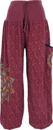 Guru-Shop Relaxhose Weite Pluderhose mit breitem