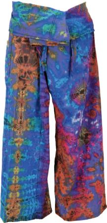 Guru-Shop Relaxhose Batik Thai Fischerhose aus