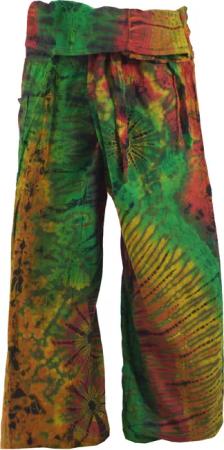 Guru-Shop Relaxhose Batik Thai Fischerhose aus