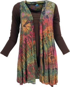 Guru-Shop Longbluse Unikat Batiktunika. Boho Cardigan