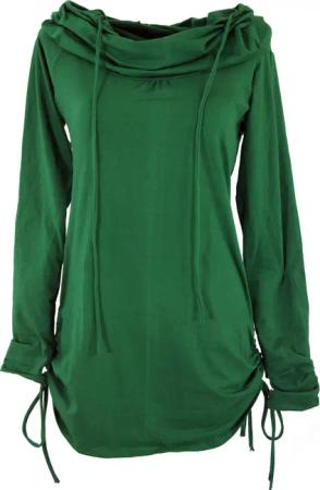Guru-Shop Longsleeve Longshirt, Minikleid mit weiter