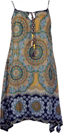 Guru-Shop Midikleid Boho Dashiki Midikleid, Trägerkleid,..