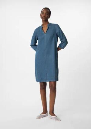 Comma Minikleid Jeanskleid mit Eingrifftaschen aus