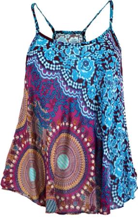 Guru-Shop T-Shirt Boho Trägertop, Sommertop, Damentop,