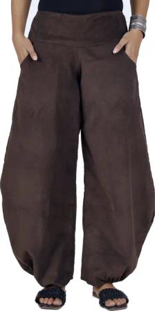 Guru-Shop Relaxhose Weite Cord Pluderhose, Feincord