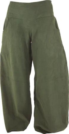 Guru-Shop Relaxhose Weite Cord Pluderhose, Feincord