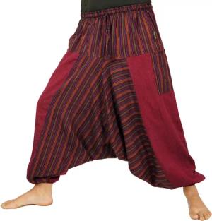 Guru-Shop Relaxhose Haremshose, gestreifte Patchwork Pluderhose,..