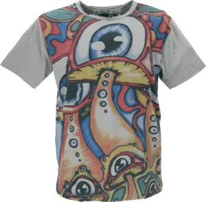 Guru-Shop T-Shirt Mirror T-Shirt - Mushroom/taupe