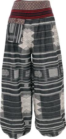 Guru-Shop Relaxhose Yogahose, Ikat Pluderhose mit