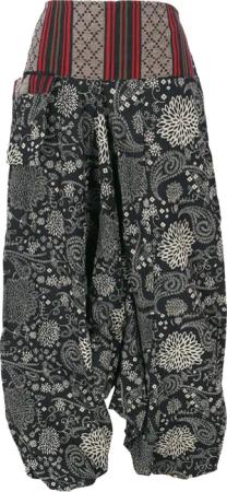 Guru-Shop Relaxhose Bedruckte Haremshose, Pluderhose mit