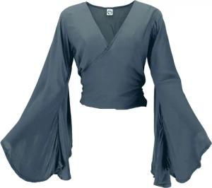Guru-Shop T-Shirt Kurztop, Boho Blusentop mit
