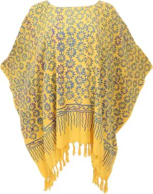 Guru-Shop Longbluse Poncho, Tunika, Strandkleid, Batik
