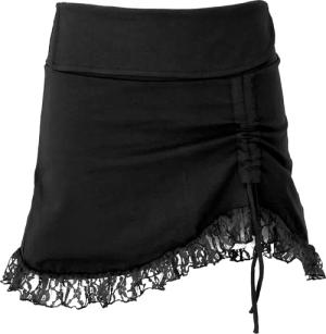 Guru-Shop Minirock Boho Minirock mit Spitze,