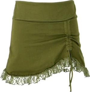 Guru-Shop Minirock Boho Minirock mit Spitze,