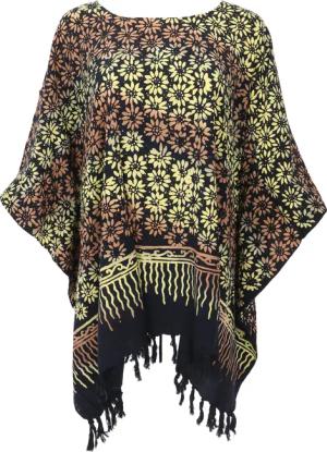 Guru-Shop Longbluse Poncho, Tunika, Strandkleid, Batik