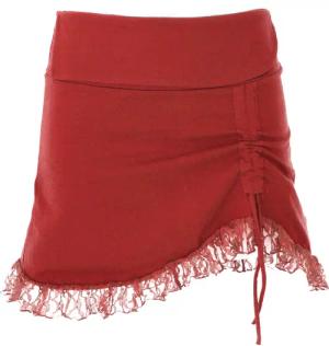 Guru-Shop Minirock Boho Minirock mit Spitze,