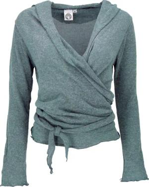 Guru-Shop Longsleeve Wickelshirt, Baumwollstrick Pullover,.. alternative