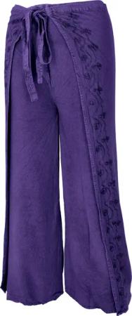 Guru-Shop Relaxhose Palazzohose, langer Boho Hosenrock,