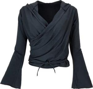 Guru-Shop Longsleeve Wickelshirt, Yogashirt, Langarmshirt mit..