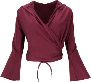Guru-Shop Longsleeve Wickelshirt, Yogashirt, Langarmshirt mit..