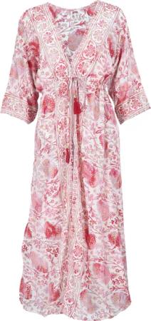 Guru-Shop Kimono Kimonokleid, seidig glänzender Boho