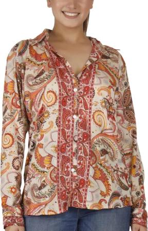 Guru-Shop Longbluse Leichte Boho Bluse, Sommerbluse,