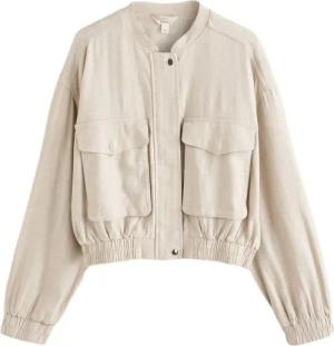 Next Bomberjacke Bomberjacke aus Leinenmischung (1-St)