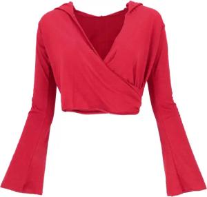 Guru-Shop Longsleeve Wickeltop, Yogatop, Langarmshirt mit..