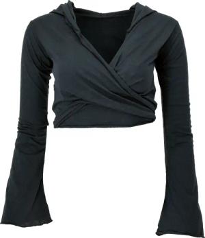 Guru-Shop Longsleeve Wickeltop, Yogatop, Langarmshirt mit..