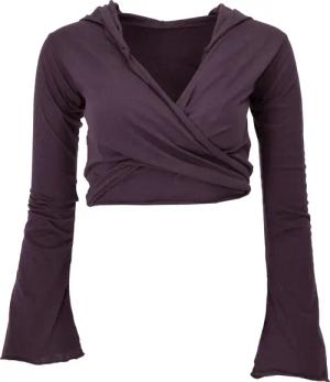 Guru-Shop Longsleeve Wickeltop, Yogatop, Langarmshirt mit..
