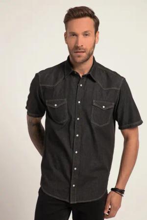 JP1880 Businesshemd Jeanshemd Halbarm Kentkragen Modern