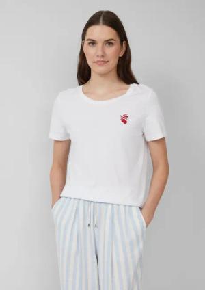 s.Oliver Kurzarmshirt Jersey-T-Shirt mit Stickerei Artwork