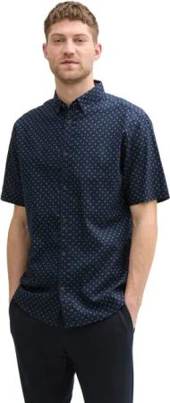 TOM TAILOR Kurzarmhemd PRINTED COTTON LINEN