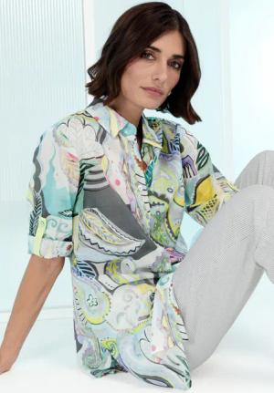 bianca Longbluse DAIRA mit modernem Paisley