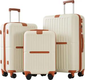 OKWISH Trolleyset Hartschalenkoffer-Set, Hartschalen-Trolley, 4 Rollen,