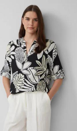 s.Oliver Langarmbluse Bluse aus Leinenmix mit