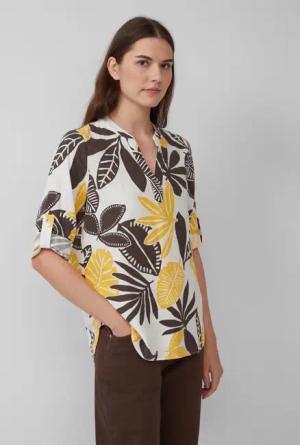s.Oliver Langarmbluse Bluse aus Leinenmix mit