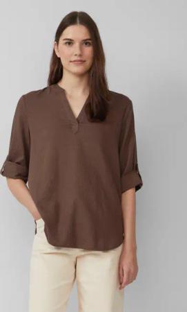 s.Oliver Langarmbluse Bluse aus Leinenmix mit