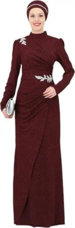 fashionshowcase Maxikleid Damen Abendkleid im Abaya-Stil