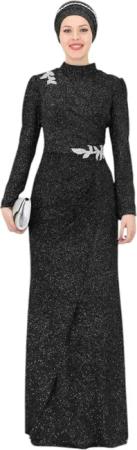 fashionshowcase Maxikleid Damen Abendkleid im Abaya-Stil