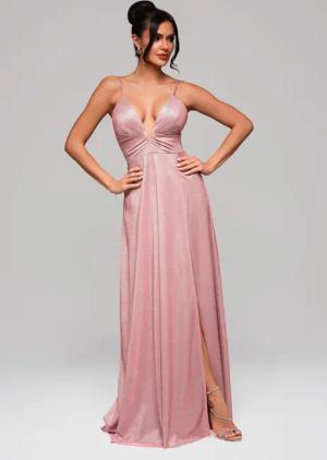 OMBRE Abendkleid Glitzerndes Abendkleid mit Spaghettiträgern