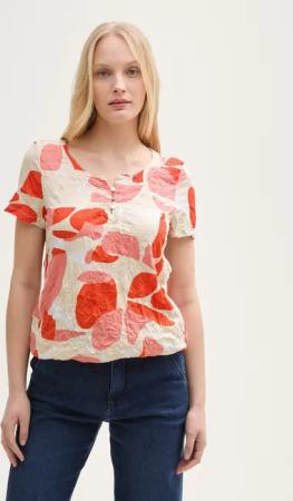 TOM TAILOR T-Shirt Crinkle T-Shirt mit