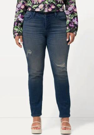 Ulla Popken Regular-fit-Jeans Jeans Sammy Destroy-Effekte