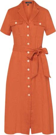 Highmoor Midikleid Halbarm-Kleid mit Brusttaschen