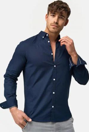 Indicode Langarmhemd Brayden mit Button-Down-Kragen