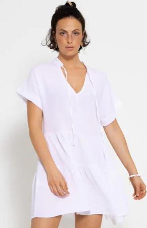 SASSYCLASSY Sommerkleid Musselin Kleid mit Volants
